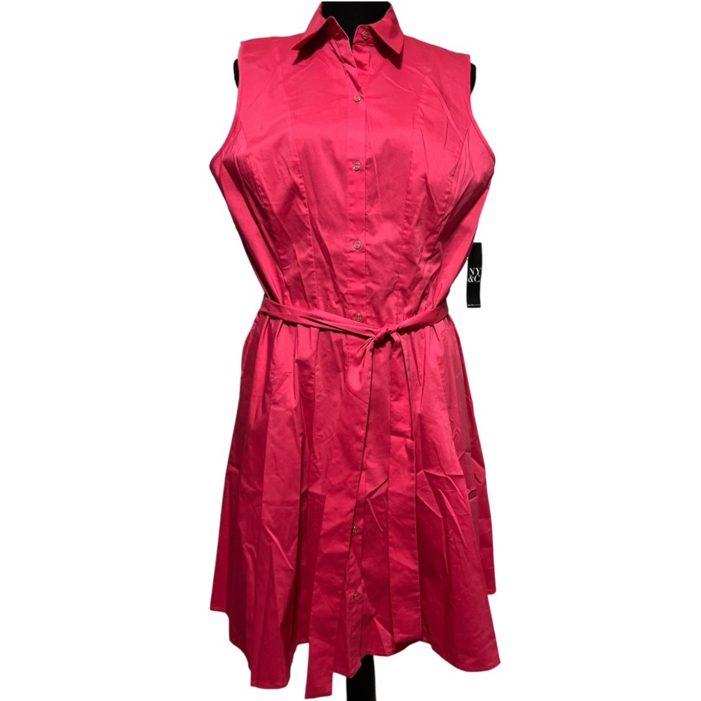 New York & Company Pink Sleeveless Mini Dress Sz L NWT PTP 19.5”